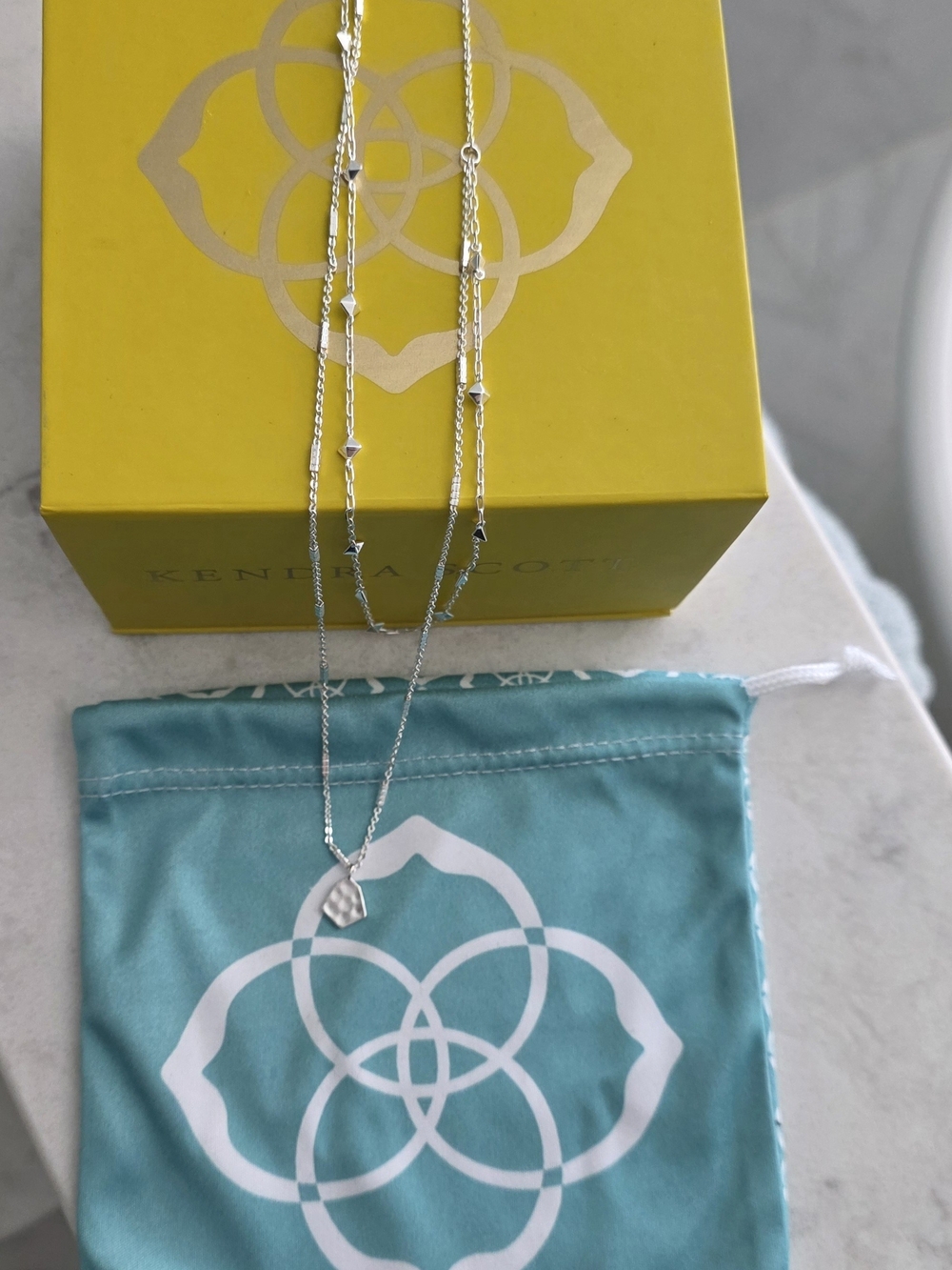 Kendra Scott Silver Layered Pendant Necklace - Silver